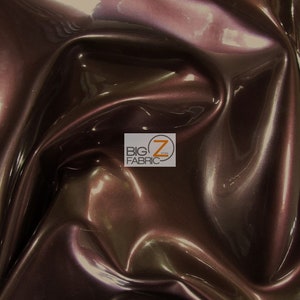 Solid Fetish Wet Glossy Upholstery Leather Vinyl Fabric - BROWN - 55&quot; Width Sold By The Yard DIY Costumes Decor