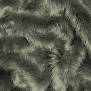 Solid Shaggy Faux Fur Fabric - GRAY - Sold By The Yard 60&quot; Width Coats Costumes Scarfs Rugs Props Long Pile