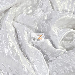 Quilted Stamped Diamond Batting Fabric - WHITE - Sold By The Yard 58&quot; Width