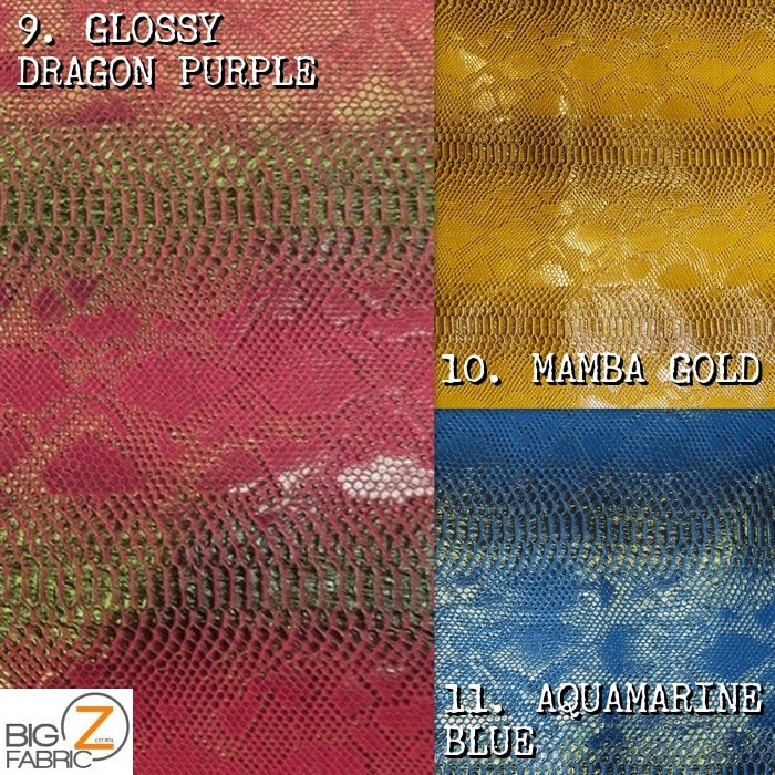 Mamba Gold Viper Sopythana Embossed Snake Skin Vinyl Leather