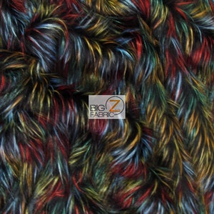 Fireworks Shaggy Faux Fur Long Pile Fabric - MULTI #2 - By The Yard DIY Costume Clothing Accessories Scarf Coats Rugs