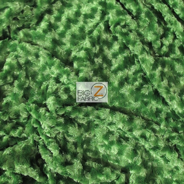 Rose/Rosette Minky Cuddle Fabric - KIWI GREEN - By The Yard Baby Blanket Crafts Decor Ultra Soft