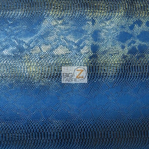 Viper Sopythana Embossed Snake Skin Vinyl Leather Fabric - AQUAMARINE BLUE - Sold By The Yard 52&quot; Width