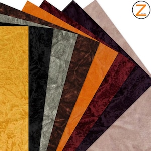 Crush Flocking Tappezzeria Velour Velluto Tessuto - 18 COLORI - tagliato a misura Tendaggi Divani Abiti Party Decor Rivestimenti Antichi Tende