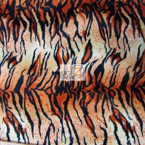 Tiger Print Velboa Faux Fur - Orange - 58"/60" Width Sold By The Yard