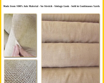 Natural Burlap Jute Upholstery 10oz 60" Wide By The Yard Hessian Fabric Craft Sack Wreath Hammock Table Runner Decorations Jute