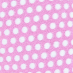 Polka Dot Print Polar Fleece Stoff - hellrosa/weiße Punkte - verkauft Bulk Stock 60&quot; Breite (CRF) warme Decke