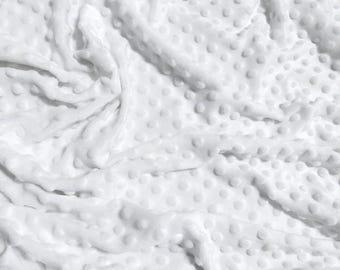 Dimple Dot Minky Fabric - WHITE - 58/60" Wide By The Yard Baby Soft Raised Blanket Craft