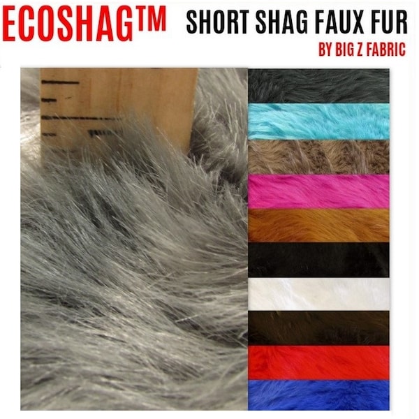Short Shag Faux Fur Fabric - 26 COLORS - Sold By The Half/Full Yards 64" Width Coats Costumes Scarfs Rugs Props Short Pile New Colors!!!