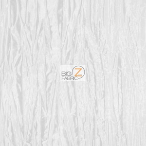 Crushed Taffeta Fabric - WHITE - 54" Width Sold By The Yard Creased Clothing Decorations Crafts