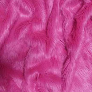 Solid Shaggy Faux Fur Fabric - FUCHSIA - Sold By The Yard 60&quot; Width Coats Costumes Scarfs Rugs Props Long Pile