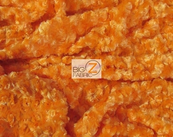 Rose/Rosette Minky Cuddle Fabric - CITRUS ORANGE - per yard Baby Blanket Crafts Décor Ultra Soft