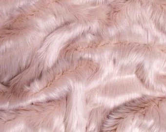Solid Shaggy Faux Fur Fabric - BLUSH - Sold By The Yard 60" Width Coats Costumes Scarfs Rugs Props Long Pile