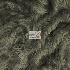 Solid Mongolian Faux Fur Fabric - GRAY - Sold By The Yard 64" Width Costumes Accessories Clothing Blankets Fashion Rugs