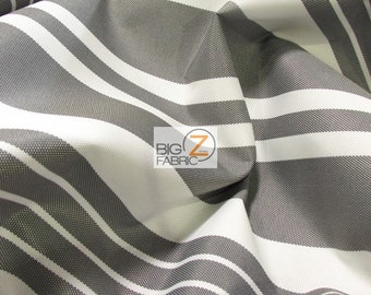 Oxford Stripe Outdoor Canvas Waterproof Fabric - GRAY - 60" Width Sold By The Yard Outdoor Umbrellas Furniture Anti-Uv Canvas