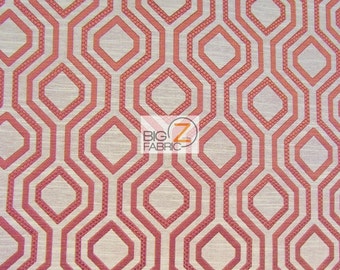Santana Geometric Diamond Upholstery Fabric - RUBY - Sold By Yard Sofa Curtains Home Decor Bedding Furniture Drapery Chairs