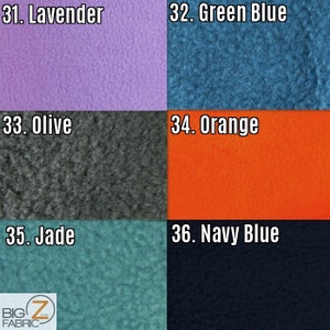 Solid Polar Fleece Anti-Pill Fabric 36 COLORS Sold By The Yard 60 Width Winter Polar Blankets Covers 2 Sided Brushed image 7