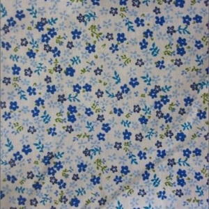 Poly Cotton Printed Fabric Mini Flower - BLUE - 58"/59" Width Sold By The Yard (P77)