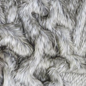Kunstpelz Tier Kurzflor Mantel Kostüm Stoff - GREY WOLF Kostüm Kleidung Accessoires Schal Mäntel Teppiche