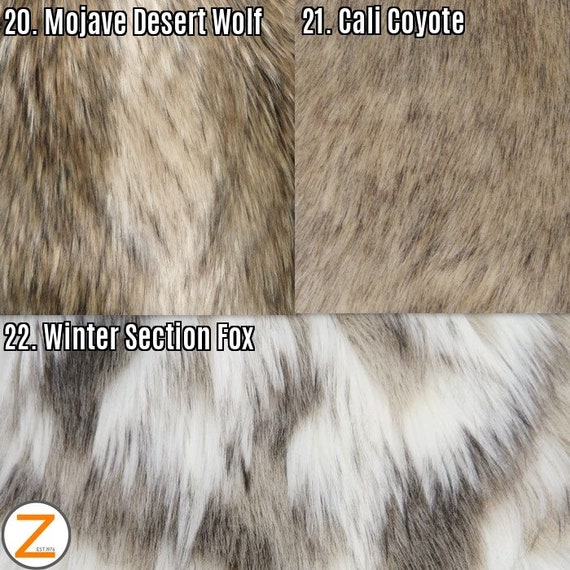 Luxury Faux Wolf Fur Fabric 58-Gray