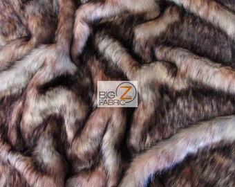 Faux Fake Fur Animal Long Pile Manteau Costume Tissu - Apollo Wolf Rose - par cour Vêtements Accessoires Foulard Tapis