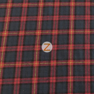 Tartan Plaid Uniform Apparel Flannel Fabric - NAVY/RED 2 - By The Yard Pajamas Shirts Clothing 34
