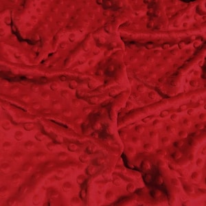 Grübchen-Punkt-Minky-Stoff - ROT - 58/60 &quot;breite Schüttgut Baby-weiche angehobene Decke-Handwerk