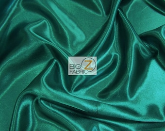 Solid Medium Weight Shiny Satin Fabric - TEAL - Sold By The Yard Iridescent Gown Dress Skirts Tops Wedding