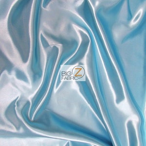 Solid Shiny Bridal Satin Fabric - BLUE - By The Yard Bridesmaid Dresses Table Runners Wedding Gowns Party Decorations