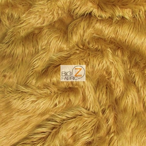 Solid Mongolian Faux Fur Fabric - CAMEL - Sold By The Yard 64&quot; Width Costumes Accessories Clothing Blankets Fashion Rugs