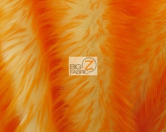 Frozen Shag Faux Fake Fur Long Pile Fabric - ORANGE - By The Yard 60" Width Coats Costumes Scarfs Rugs Props Shaggy