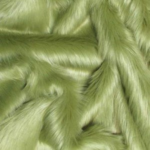 Solid Shaggy Faux Fur Fabric - OLIVE - Sold By The Yard 60&quot; Width Coats Costumes Scarfs Rugs Props Long Pile