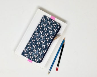 Pencil case with elastic band, pen pouch, Pencil zipper case for notebook