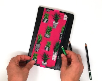 Elastisches Mäppchen mit Sukkulenten Muster, Stiftetasche mit Gummiband, Reißverschluss Stiftetasche für Notizbuch