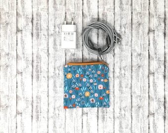 Small zip earphone case, cable organizer, pouch, wallet, purse