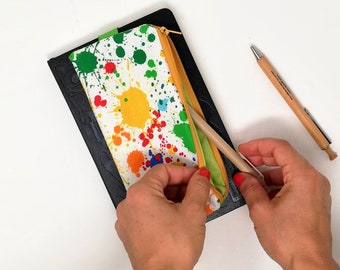 Mäppchen mit Gummiband, Stiftetasche, Stiftetasche mit Reißverschluss für Notebook und Stifte