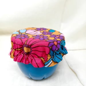 Funda de algodón floral para tarro: reutilizable, lavable (10 cm)