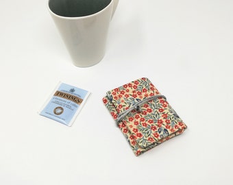 Three pocket fabric tea bag holder