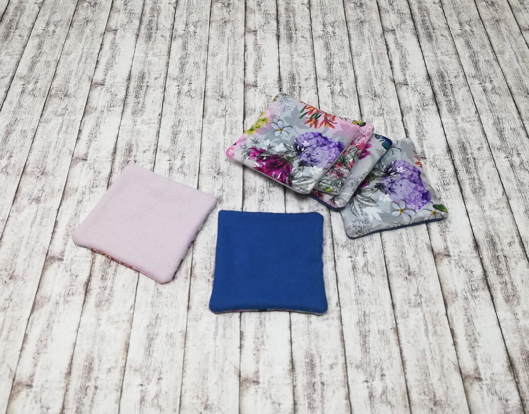 Set of 6 Reusable Face Pads, 100 Cotton Squares, Makeup Scrubbies