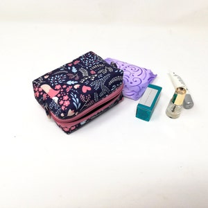 Teen period boxy pouch, Open wide pouch, Discrete pouch, Period pouch