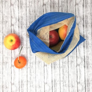 Reusable produce bags, Mesh grocery bags, Linen bags, Market Bag, Reusable drawstring Bag