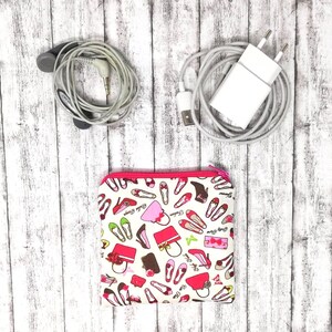 Mini zip pouch, headphone zip purse, earbuds case, pouch wallet