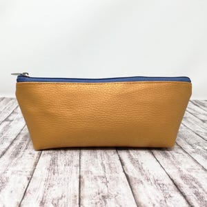 Astuccio in Similpelle – Pochette con Fondo Piatto, Portapennelli Make-Up, Fodera in cotone