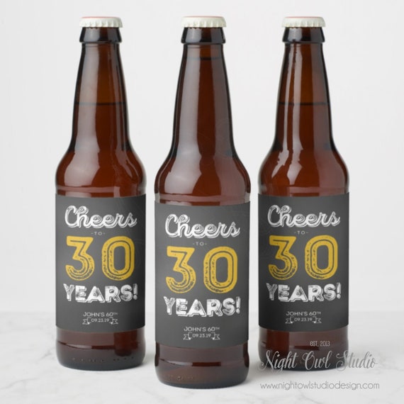 Custom Cheers Milestone Birthday Beer Bottle Label Il_570xn