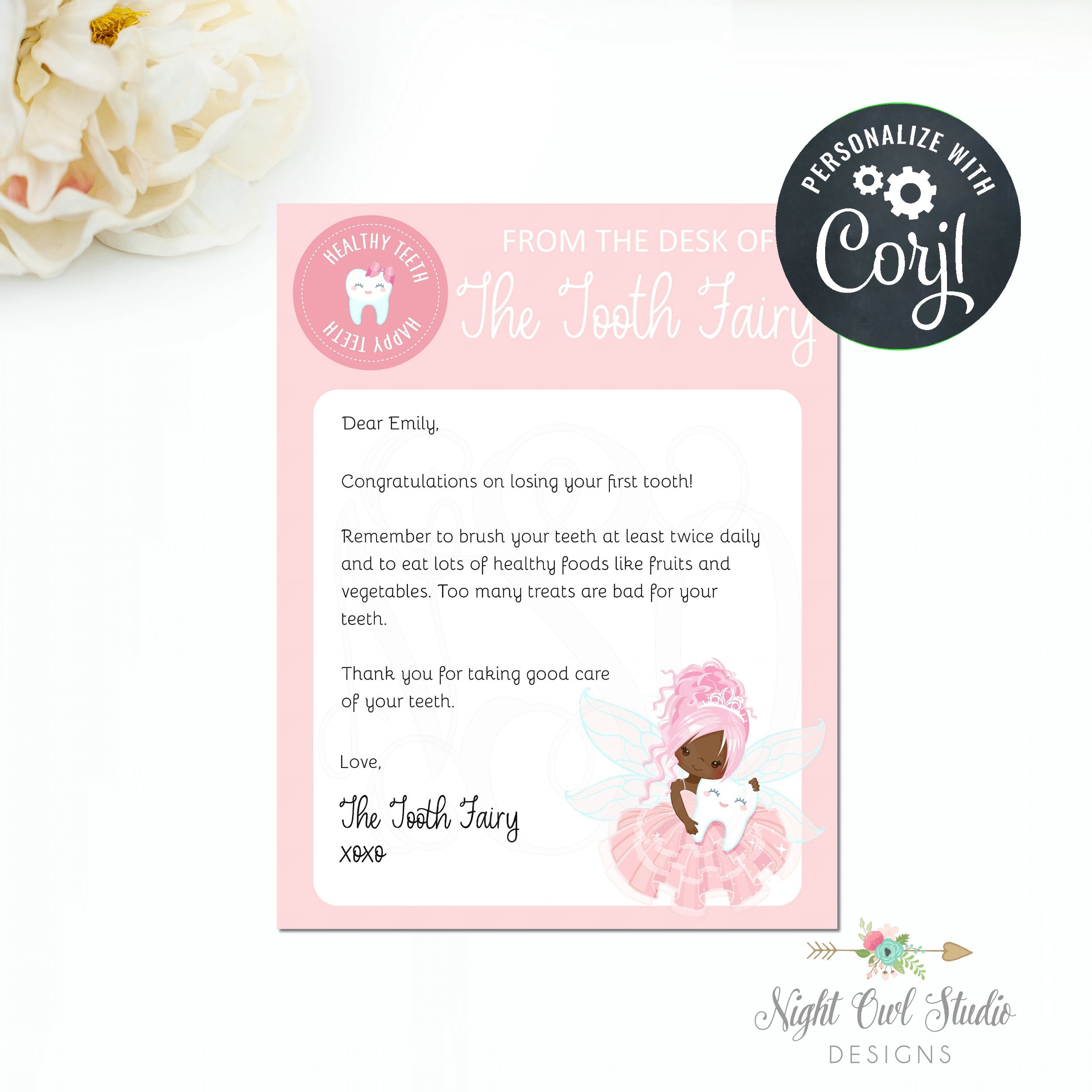 Tooth Fairy Letter Template Letter From Tooth Fairy First | Etsy