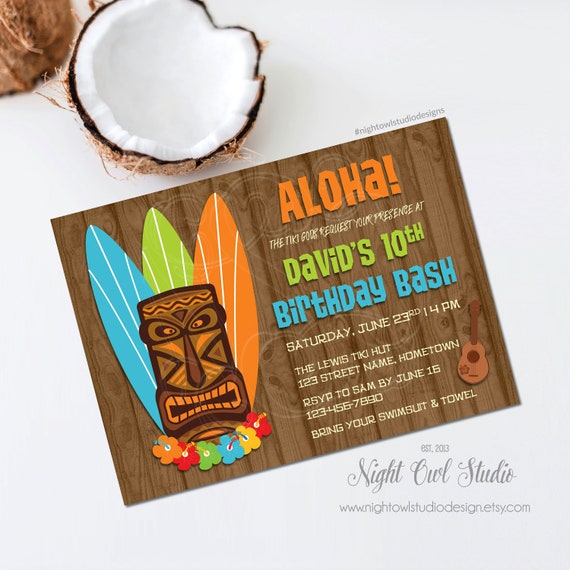 tiki party invitation luau