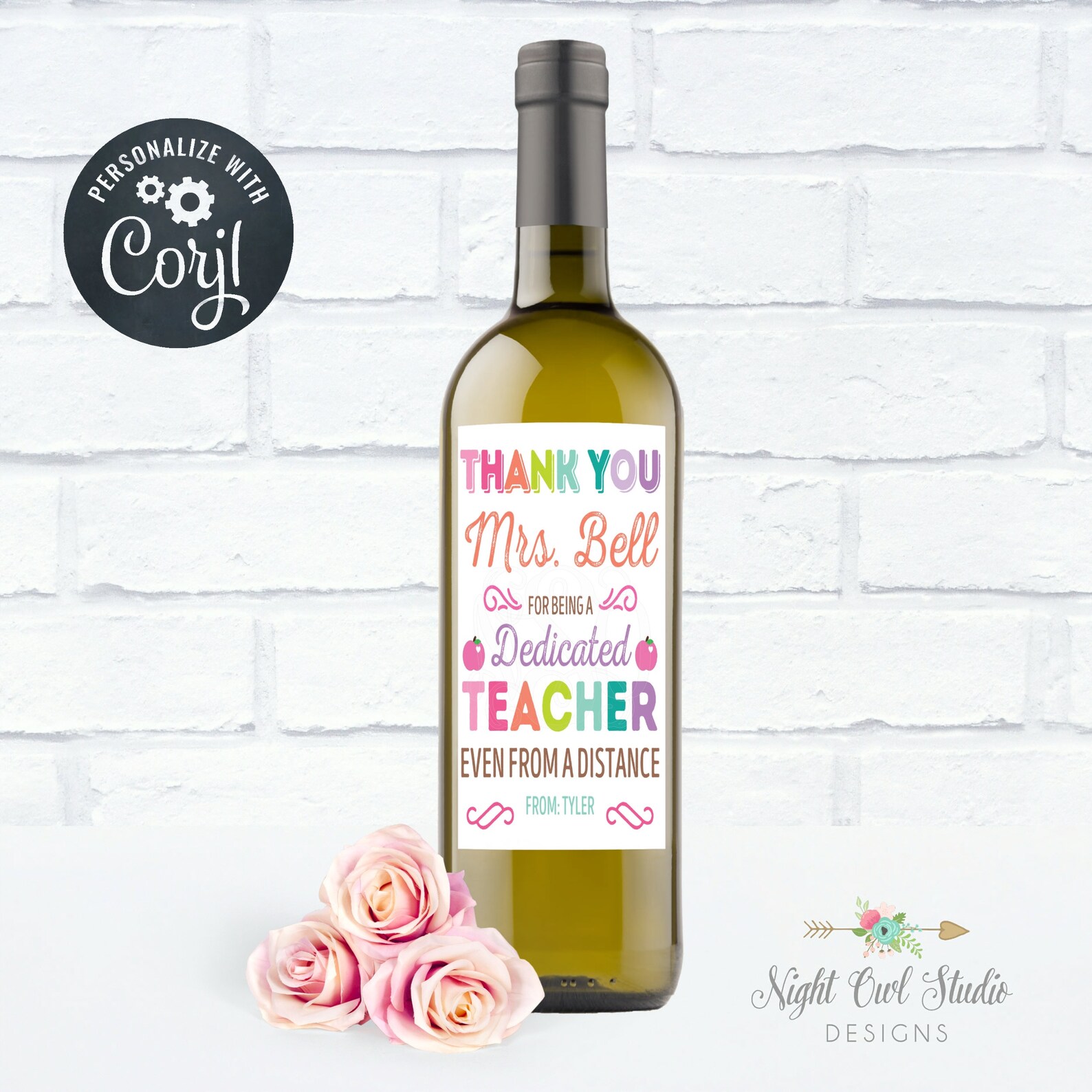 Teacher Wine Label Dedicated Teacher Teacher Gift Teacher | Etsy
