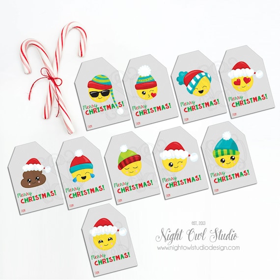 Christmas Emoji Favour Tags | Goody Bag Tags | Christmas Emoji Gift Tags | Christmas Party Favour Tags | Instant Download | Christmas Emojis Il_570xn