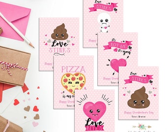 Unvalentine Cards, Children Valentine Cards, Anti-Valentine Cards, Unvalentines Day, Funny Valentine, Classroom Cards, Personalized