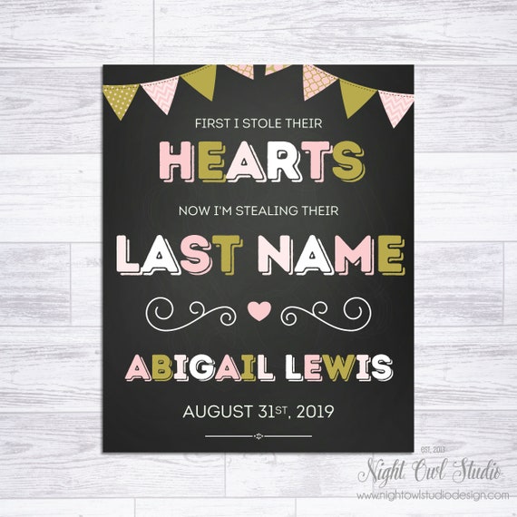Adoption Day Sign, Printable Adoption Sign, Girl Adoption Day Sign